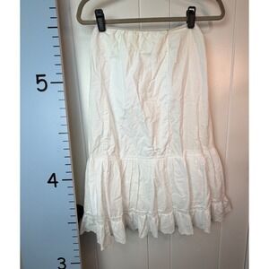 Amish Handmade White Tiered Cottagecore Eyelet Lace Half Slip Extender Small